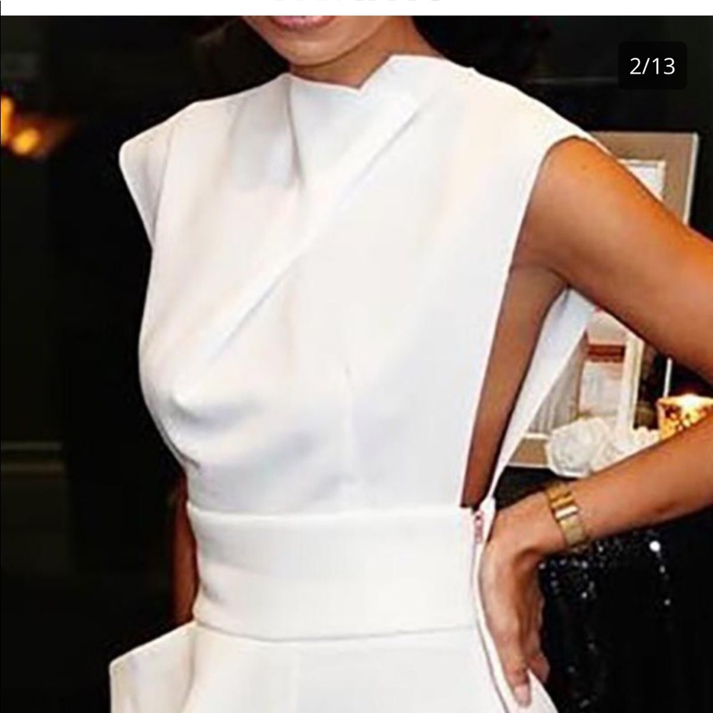 Solid Sleeveless Side Zipper Slit Irregular Dress